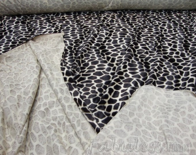 Brown Giraffe Velboa Fabric BY THE YARD 60" Wide