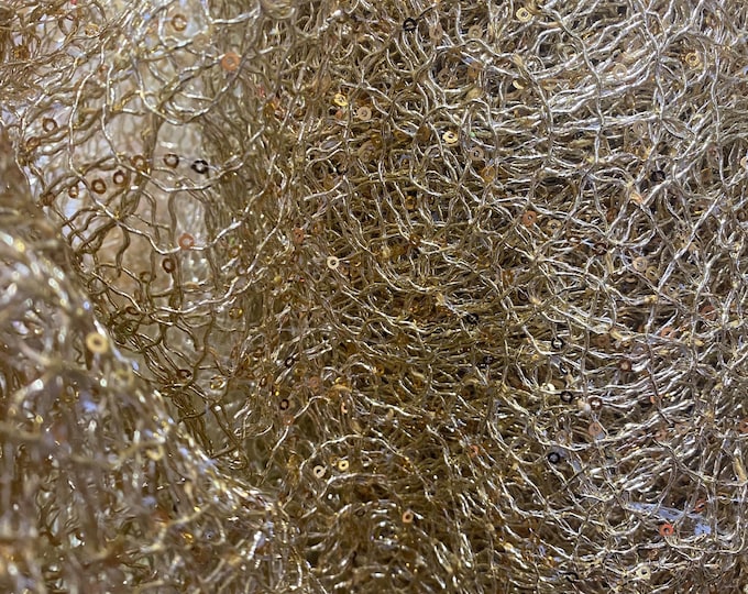 Gold webbing Lace 54" wide Fabric Sold By Yard