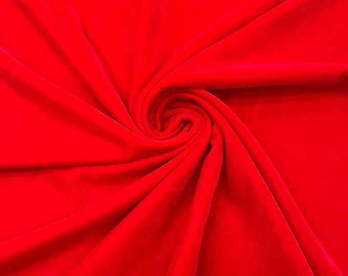 Red micro silky soft velvet none stretch fabric 54 Wide Sold By The Yard.