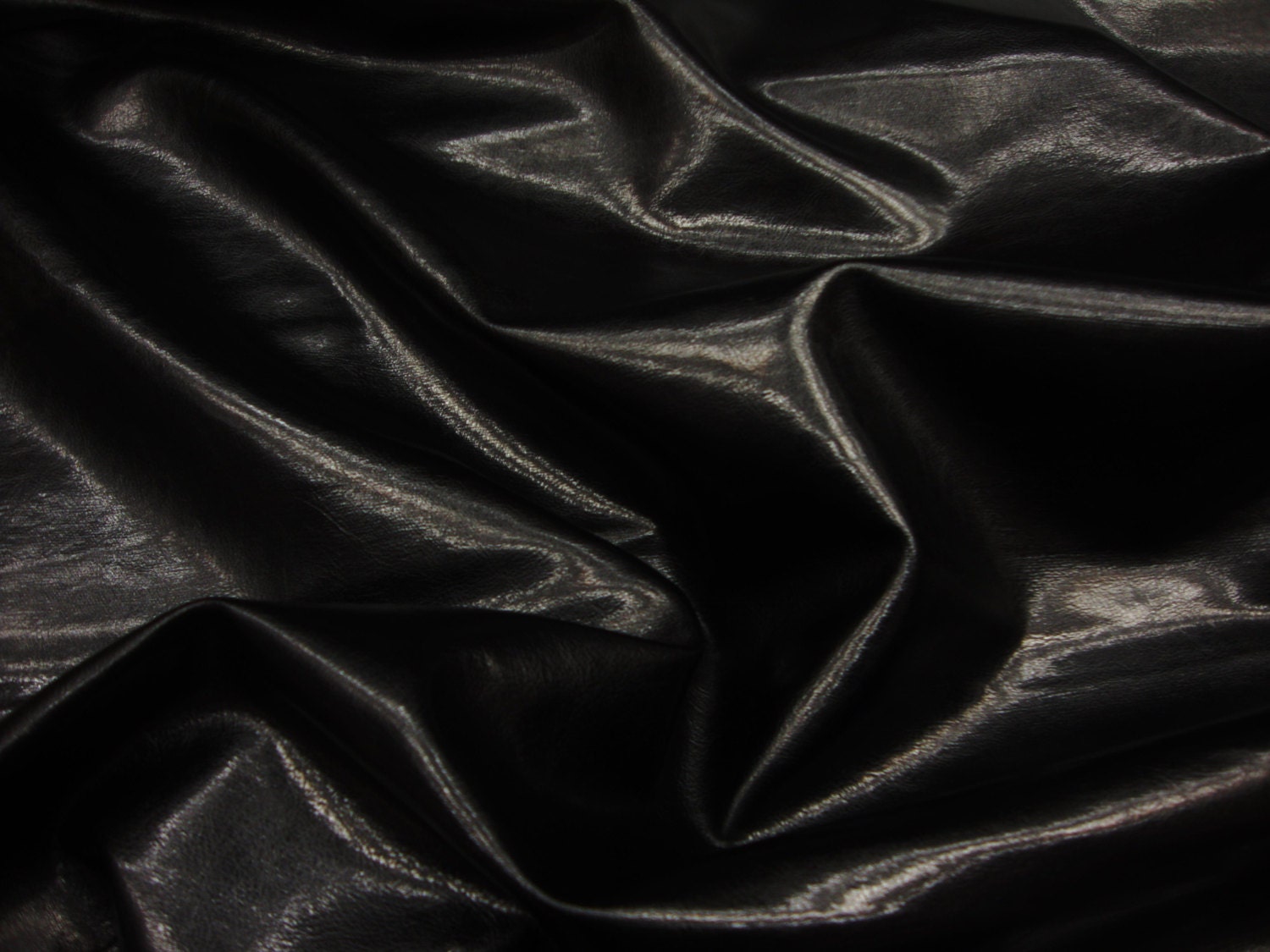 WARWICK BLACK Faux Leather Upholstery Vinyl Fabric