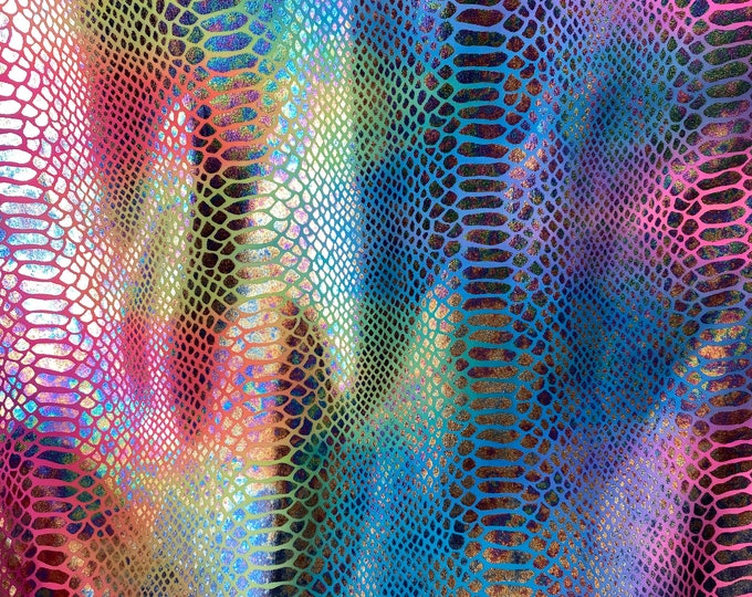 Iridescent Snake Scales Hologram Nylon Spandex Fabric dance swimsuits 4 way stretch 58" wide  Sportswear, Athletic