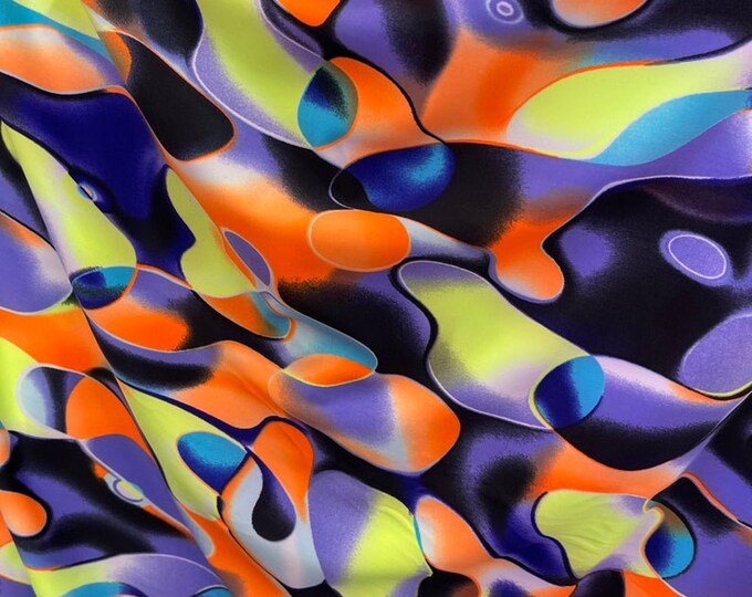 stretch spandex Multi abstract Camouflage  fabric SOLD BY YARD 60 inches wide