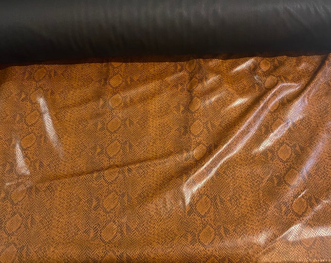 Copper snake skin soft vinyl upholstery, clothing, home decor fabric