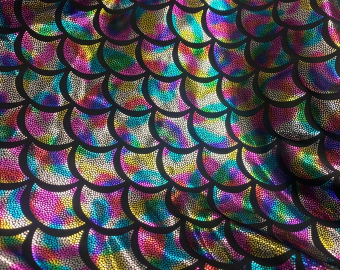 4-Waybig rainbow Mermaid Spandex Fabric  58" Wide, BY THE YARD