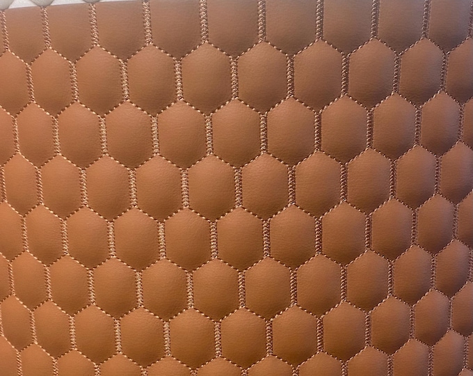 Cognac egg Quilted stitching auto headliner fabric with Foam Backing Upholstery 52" Wide