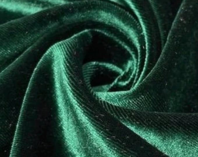 Hunter green stretch velvet fabric 60" Wide
