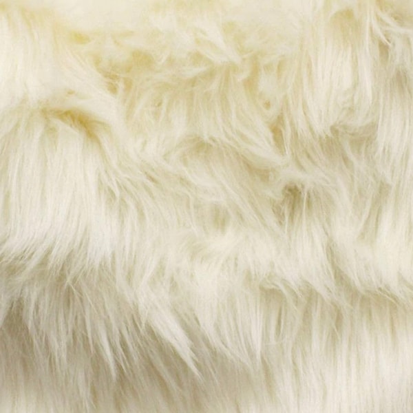 Ivory shaggy faux fur upholstery fabric  yard 60" wide