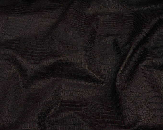 Brown Matt Gator upholstery Faux vinyl fabric per yard