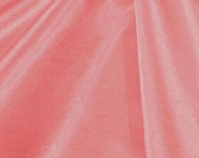 Coral Heavy Shiny Bridal Satin Fabric for Wedding Dress, 60"  wide