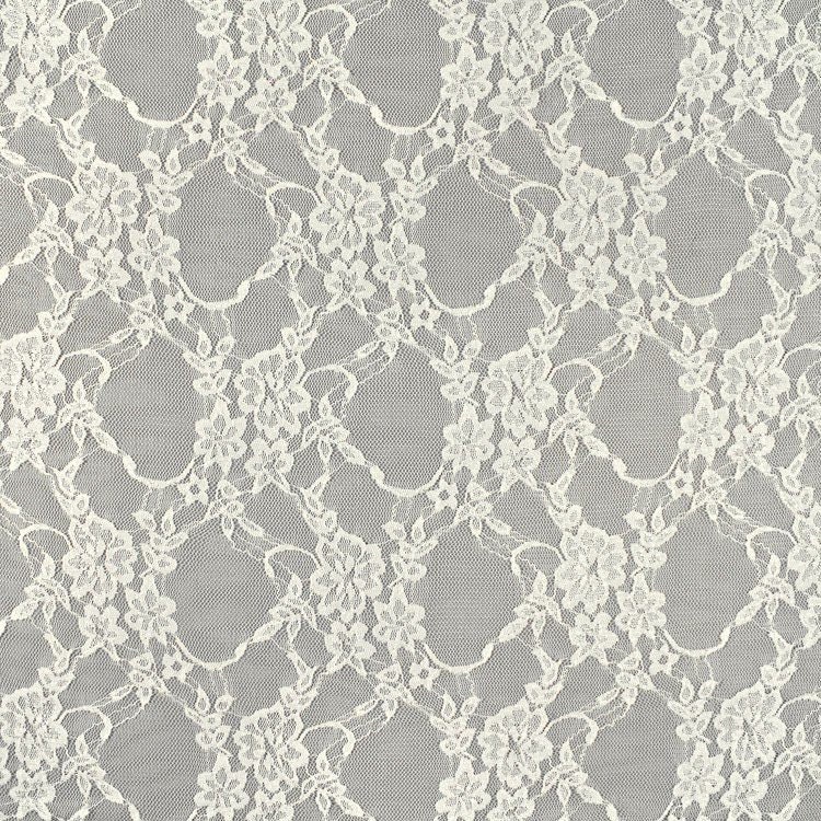 Stretch Floral Lace Ivory Fabric by the Yard Wedding Prom