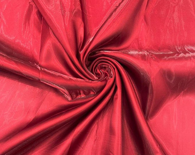 Burgundy Liquid glossy Bridal prom Satin prom dress fabric per yard