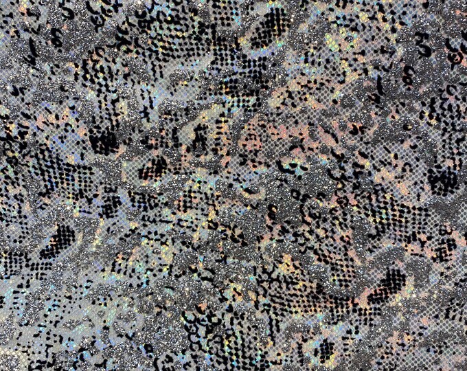 Snake mystique with glitter spandex 4 way stretch 60" wide