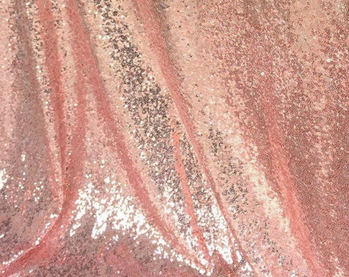 Sequin Mini Glitz, rose gold Fabric- 54"/54" Wide By The Yard