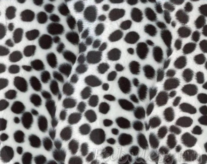black white Dalmatian spots Animal print Velboa Fabric  60" Wide