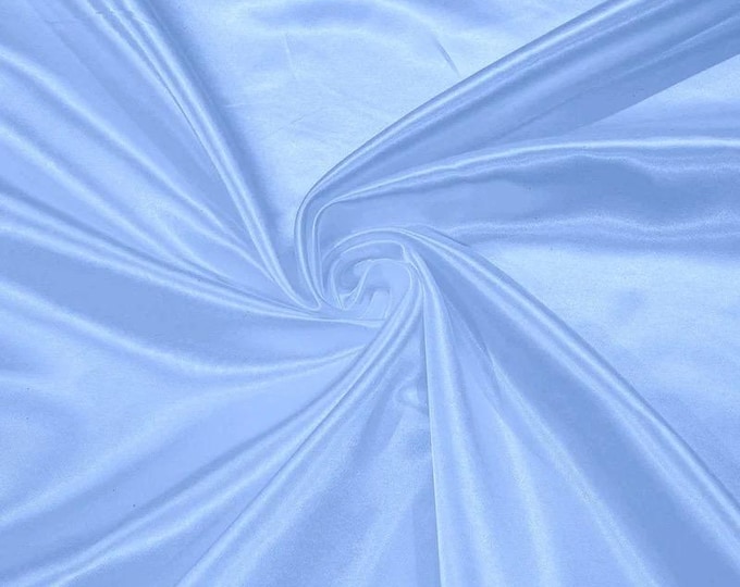 Baby blue Bridal heavy Satin fabric per yard 58” wide
