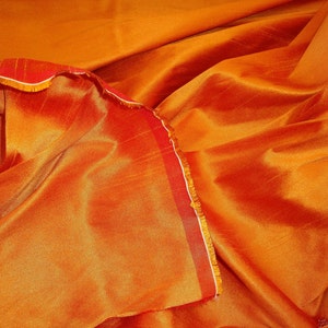 Russet Shantung Dupioni Faux Silk two tone fabric BY THE YARD 54&quot; wide