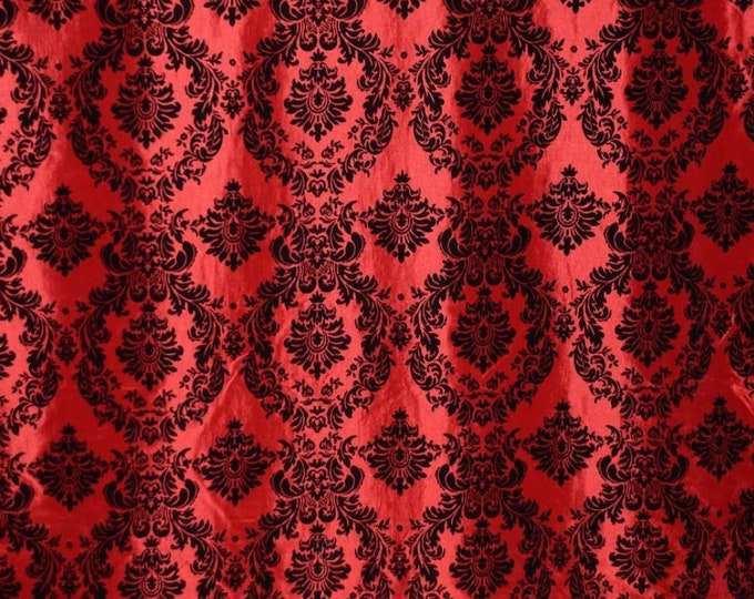 Red Damask flocking taffeta rod Panels living room curtains home décor window treatments nursey valance