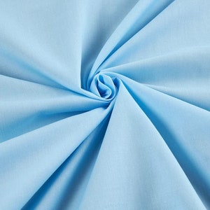 Baby blue POLY-COTTON Broadcloth 58&quot; wide  dresses, blouses, uniforms, shirts, Clothing