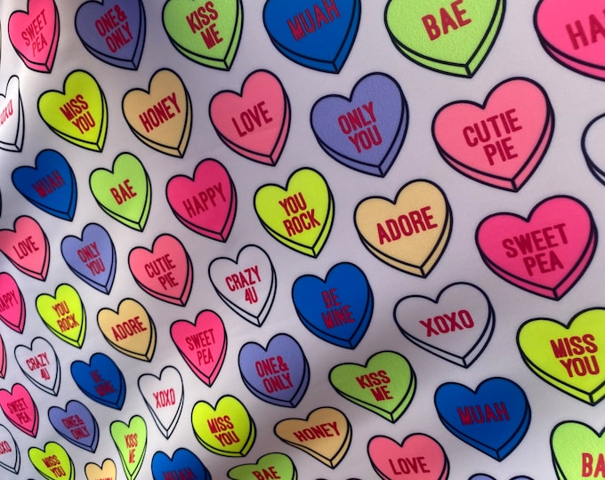 4 way Stretch Spandex, Candy sweet hearts. Best for swimwear, dancing and much more ,60" Wide