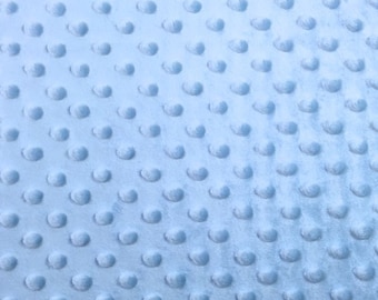Sky Blue Dimple Dot Minky Fabric – Soft Plush Baby Blanket Fabric, Nursery Sewing Material by the Yard