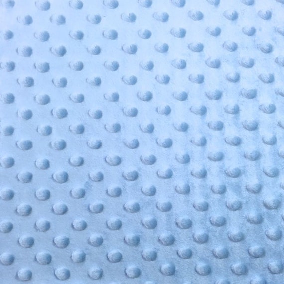 Sky Blue Dimple Dot Minky Fabric – Soft Plush Baby Blanket Fabric, Nursery Sewing Material by the Yard
