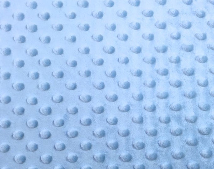 Sky Blue Dimple Dot Minky Fabric – Soft Plush Baby Blanket Fabric, Nursery Sewing Material by the Yard