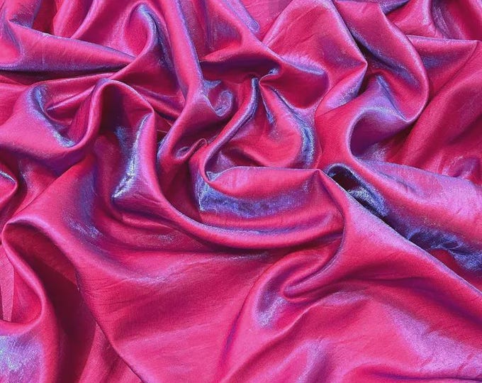 Liquid Satin Shantung Teal/black Material, Elegant Formal Wear Fabric, Drapery Fabric, Event Decor