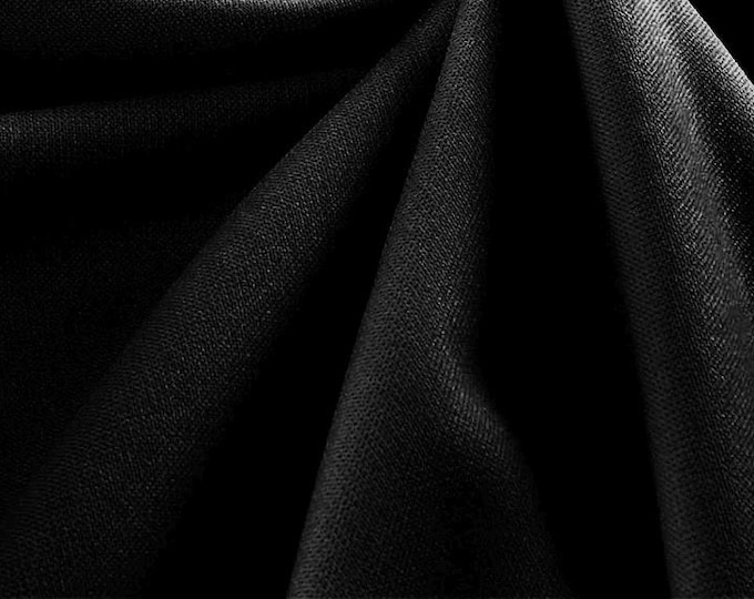 Black Stretch Crepe Scuba Techno Knit Polyester Spandex Fabric for Bows, Top Knots, Head Wraps, Clothes, Costumes, Crafts