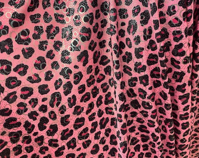 Pink with circle leopard Nylon SPandex  dance swimsuits 4 way stretch 58" wide  Sportswear, Athletic
