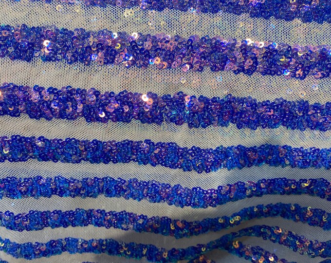 Purple Sequin stripe 4-way Stretch, Fabric 54" Sold By the Yard
