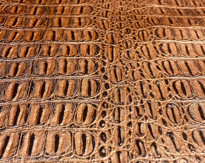 Faux vinyl Leather, Topaz Gator upholstery fabric per yard 54" Wide