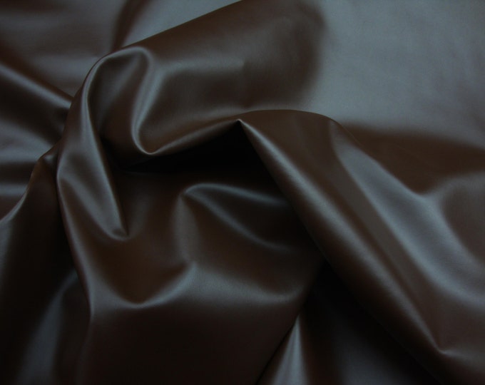 Vinyl Faux leather Brown Soft Skin Clothing / Upholstery PVC vinyl fabric by the yard 54" wide FOLDED