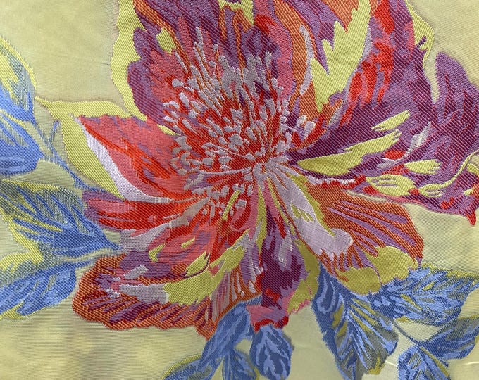 Jacquard Big floral yellow Brocade 58 " Wide