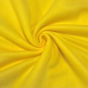 Fleece, Bright yellow Solid Fabric Sold By The Yard 60&quot; Wide