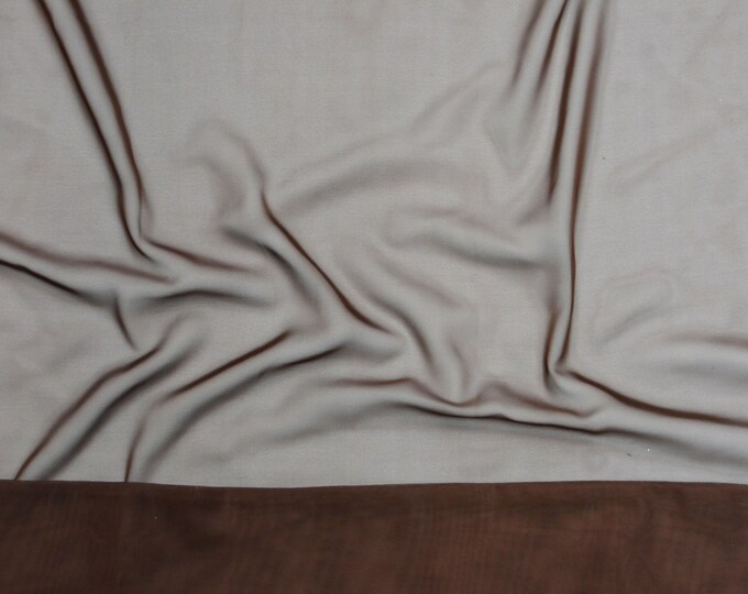 Brown Chiffon soft Sheer  60" Wide Fabric By The yard HOME DECOR