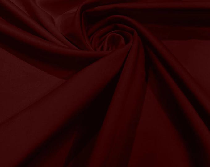 Burgundy Lamour Dull matte Bridal Satin fabric per yard