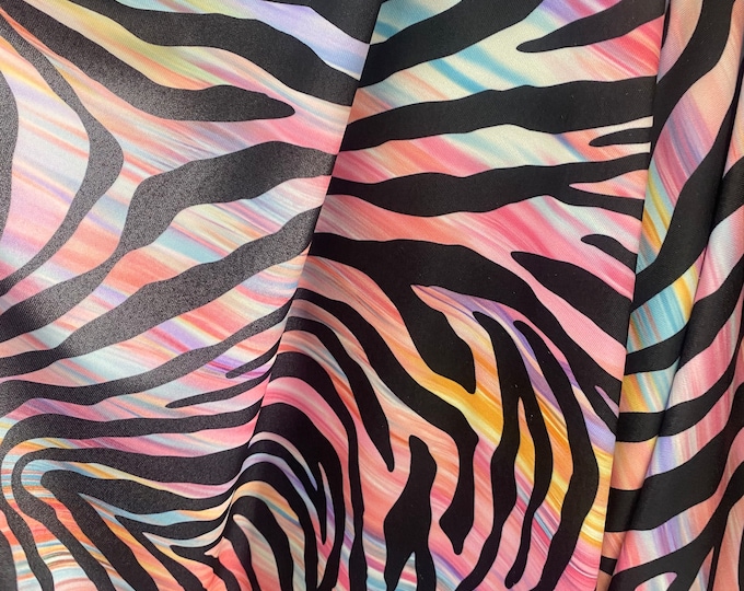 zebra Nylon SPandex wet print dance swimsuits 4 way stretch 58" wide  Sportswear, Athletic
