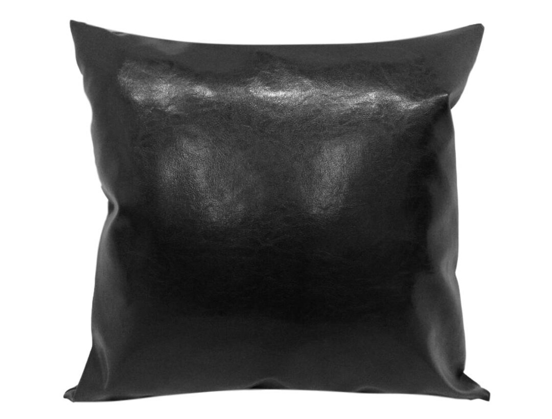 Black Faux Leather 20x20 Pillow Home Decor Etsy