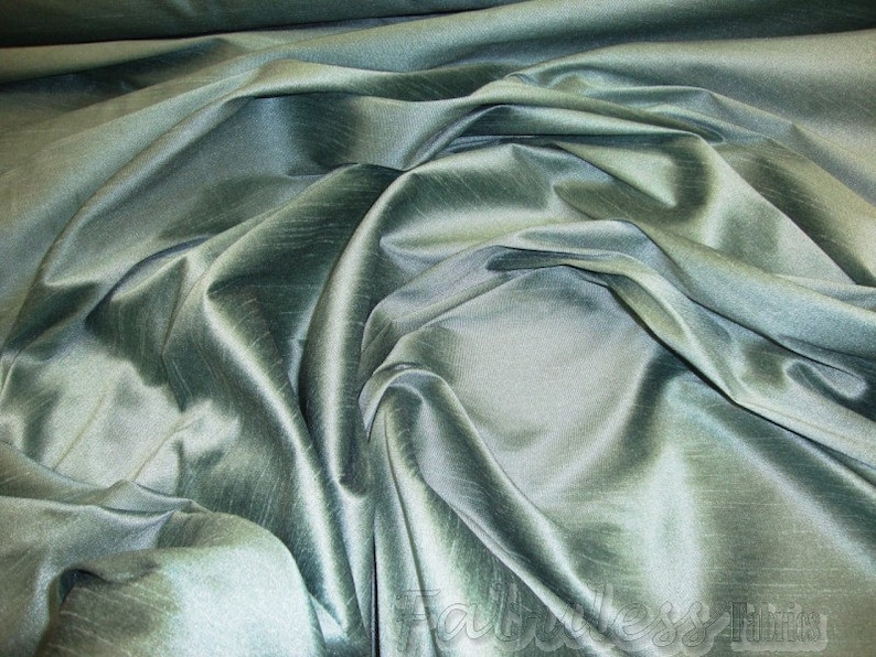 Aruba Shantung Dupioni Faux Silk two tone fabric BY THE YARD 54 wide image 1