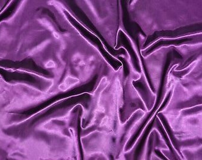 charmouse satin polyester fabric  60"wide DRESS Gown PLUM solid silky shinny