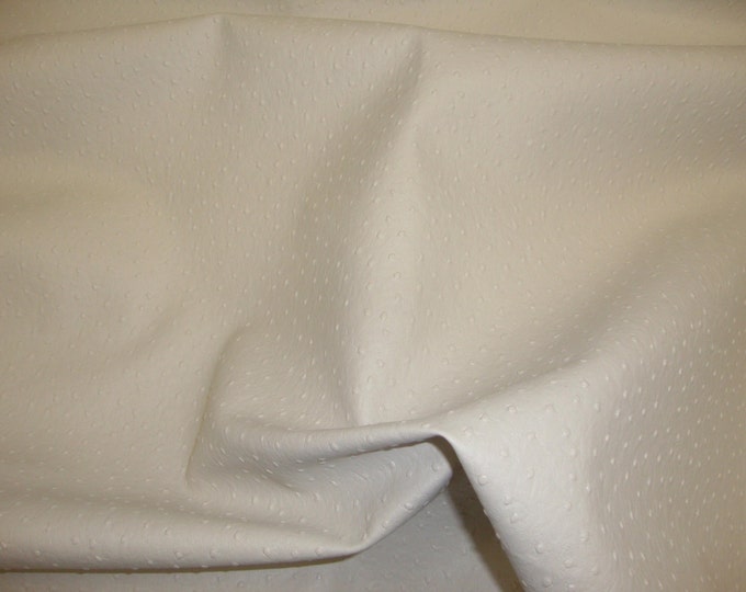 White Ostrich Upholstery faux Vinyl fabric per yard 54” wide
