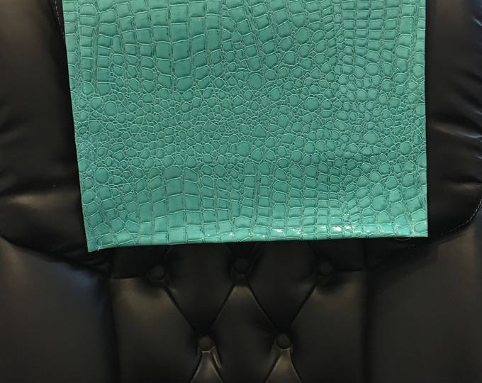 Vinyl turquoise  croco 14x30 Sofa Loveseat Chaise Theater Seat, RV Cover Chair Caps Headrest Pad, Recliner Head Cover, Furniture Protector
