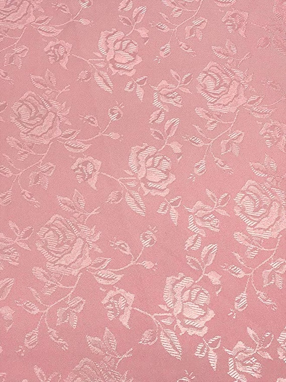 Pink Jacquard fabric Satin Floral 58