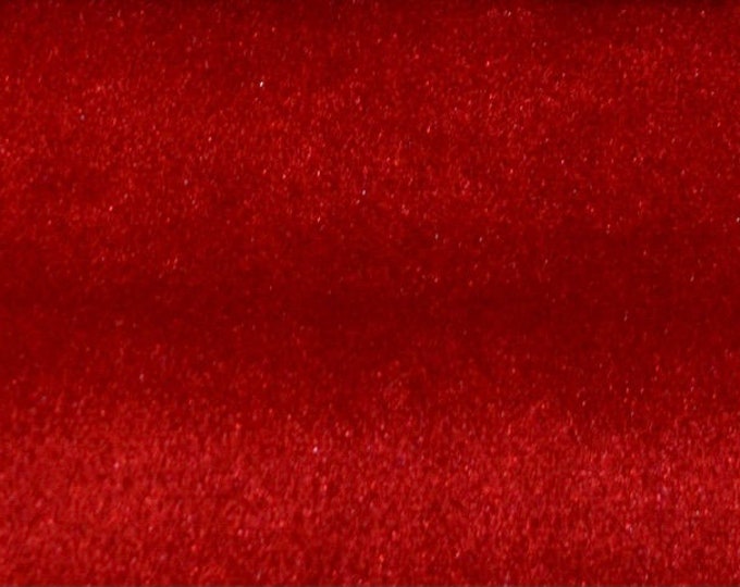 Red Plush Non Stretch Velvet Fabric 60" Wide
