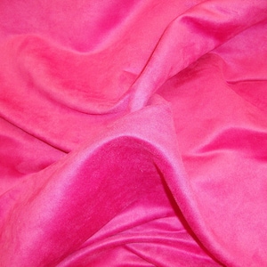 Fuschia  Polyester micro faux suede upholstery fabric by the yard