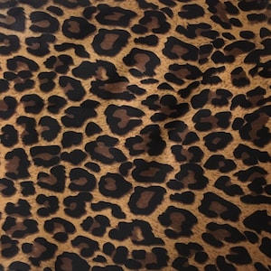 Stretch spandex Brown Jaguar /Leopard  58&quot; wide