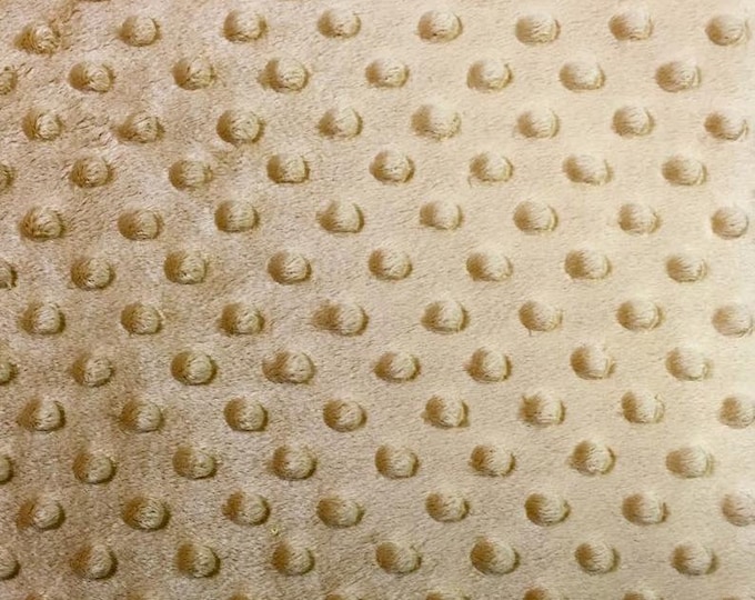 Camel Minky dimple dot soft fabric BY THE YARD 60 " Wide