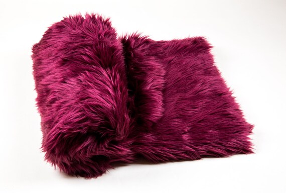 Burgundy faux fur throw deals