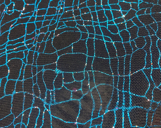Crackle design on mesh four way stretch fabric sold by the yard