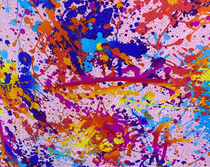 Stretch spandex Mystique splash Paint  clothing Fabric by the yard